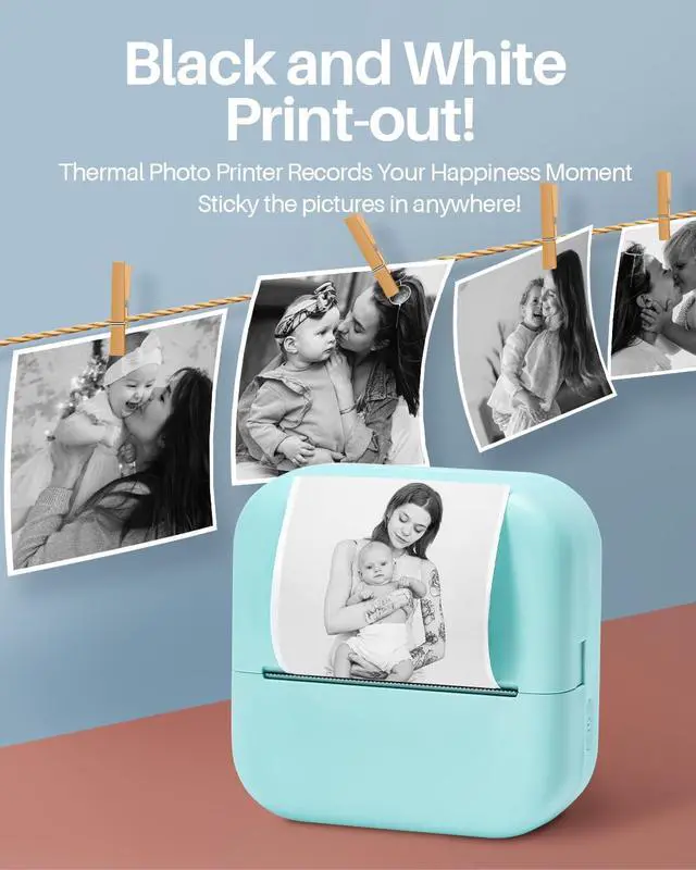 Alt view image 6 of 6 - Print Pod Mini Sticker Printer - Sticker Maker Machine M02X, Inkless Pocket Printer Blutooth Thermal Portable Maker Machine for Creative DIY, Diaries, Photos, Study Notes, Green