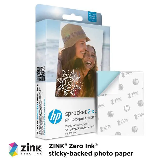 Alt view image 2 of 7 - Sprocket 2x3" Premium Zink Sticky Back Photo Paper (20 Sheets) Compatible with HP Sprocket Photo Printers.