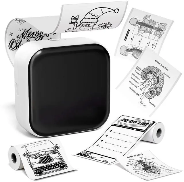 Main image of Print Pod Mini Sticker Printer, Mini Thermal Printer M02X | Stickers Maker Machine for Kids, Student, Family, Pocket Photo Printers, White