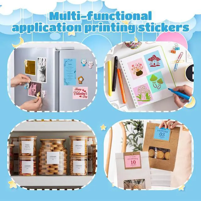 Alt view image 4 of 7 - 8 Rolls Self-Adhesive Mini Printer Paper, Compatible with T02/M02 Mini Thermal Printer, 53x28mm Mini Colorful Thermal Sticker Pape for Study Notes, Journals, Photos (2.09"W x 1.1"D