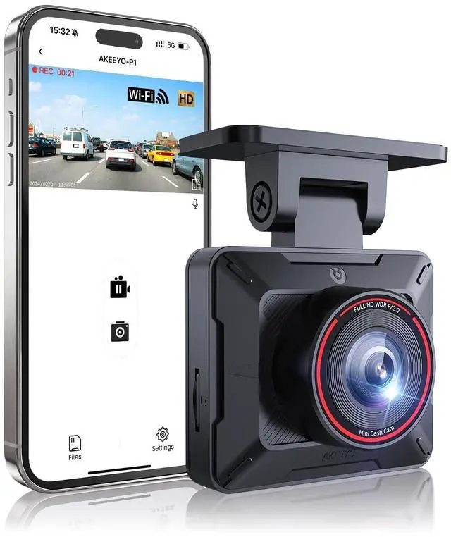 Main image of P1 Mini Dash Cam Super Compact Front Dash Camera for Cars, 1080P Full HD, Easy App Control, Clear Night Vision, Loop Recording & 24H Parking Mode, G-Sensor, No Card Included