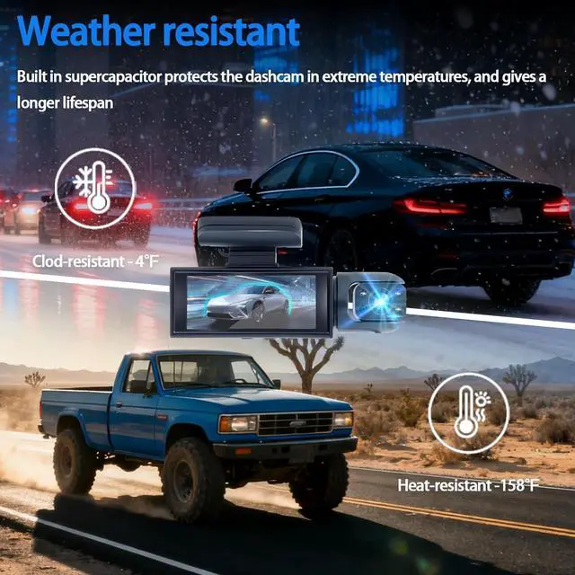 Alt view image 7 of 7 - Dash Cam Front and Inside,Car Camera Camara para carro(Black) | 1080P,Super Night Vision,Loop Recording,G-Sensor 24Hr Parking Mode,Support Up to 64G Card,170°Wide Angle,WDR