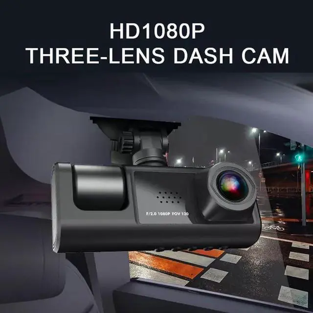 Alt view image 5 of 7 - 3 Channel Dash Cam WIFI 3 Cameras, Front Rear and Inside, Rearview Mirror Video Recording Camcorder Wide Angle Car Camera Recorder Interconnection Auto Safety Driving Recorder