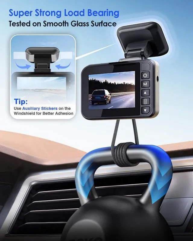 Alt view image 5 of 7 - 4Pcs Adhesive Sticky Pads for Dash Cam, Square High Heat Resistant Double-Sided Sticker Replacement Fit for Windshield Dashcam Mount, 2.83" Car Windscreen Window Glass Mounting Tape Heavy Duty