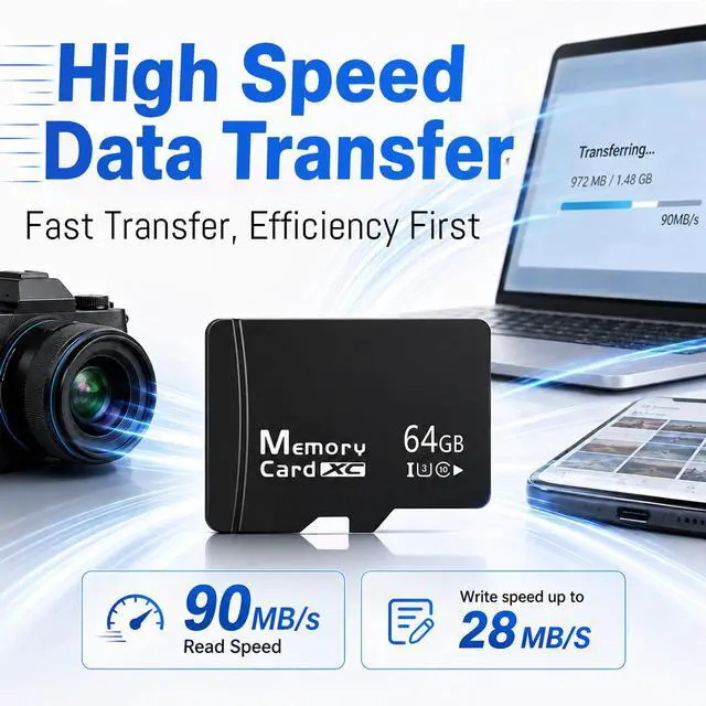 Alt view image 5 of 7 - 64GB Micro SD Card for Dashcam & Security Camera U3 V30 A1 | Reliable Class 10. Ideal for 1080p Video & Phones. Includes USB-A 3.0 Reader & SD Adapter.