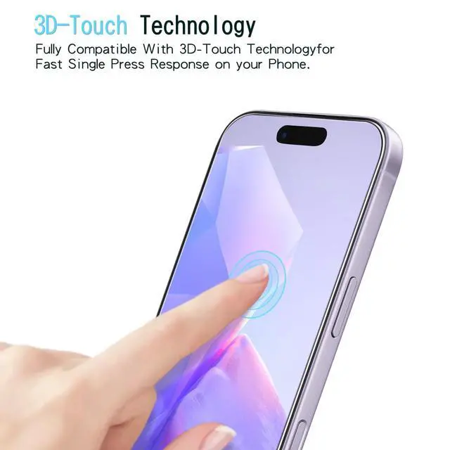 Alt view image 4 of 7 - 2 Pack Screen Protector for iPhone 17 Tempered Glass Film 6.3-Inch | 9H Hardness, Anti-Scratch, Bubble Free, Case Friendly