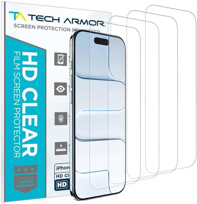 Main image of Screen Protector for iPhone 17 Air, HD PET Film, 4-Pack | Flexible Plastic Build, Crystal-clear display, Scratch-resistant coating, Case-friendly, Bubble-free apply, Touch-sensitive