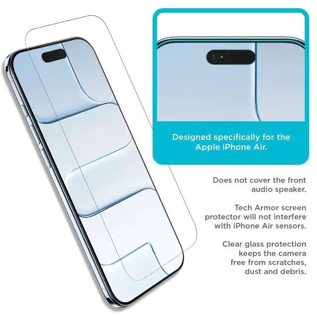 Alt view image 4 of 5 - Screen Protector for iPhone 17 Air, HD PET Film, 4-Pack | Flexible Plastic Build, Crystal-clear display, Scratch-resistant coating, Case-friendly, Bubble-free apply, Touch-sensitive
