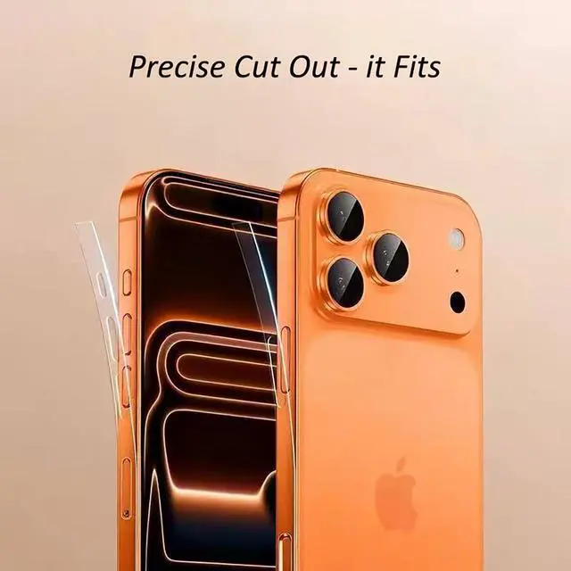 Alt view image 6 of 6 - Ultra Thin Transparent Side Film For iPhone 17 Pro Max Frame Protective Guard Film - 3 packs/TPU Hydrogel