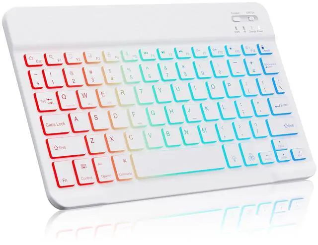 Main image of Lightup Wireless Bluetooth Keyboard for iPad Air/Pro/Mini, iPad A17, A16, M2, M3, M4, M5, MacBook, Chromebook etc. Rechargeable Slim Portable, IOS Windows Android Lighting Tablets Keyboard - Black