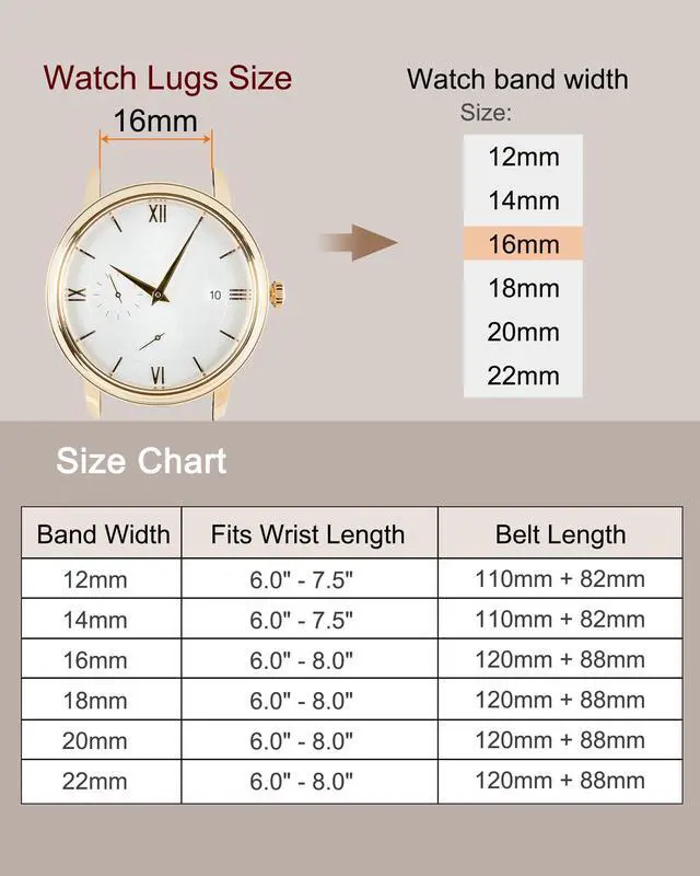 Alt view image 7 of 7 - Black Genuine Leather Band 12mm Width, Flat Thin Elegant Leather Watch Strap Golden Tone Buckle for Women