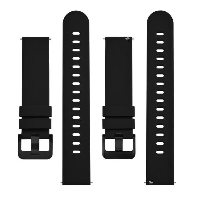 Alt view image 3 of 7 - Silicone Watch Bands, Slim Watch Straps with Quick Release, 18mm, Black with Black Buckle