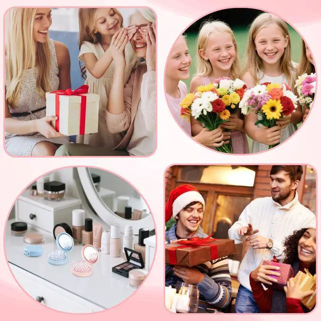 Alt view image 7 of 7 - 12 Pack Foldable Travel Hair Brushes with Mirror, Portable Round Pocket Hairbrush, with High Definition Mirror Surface, Mini Compact Hair Massage Comb for Purse, With DIY Sticker, 6 Colors