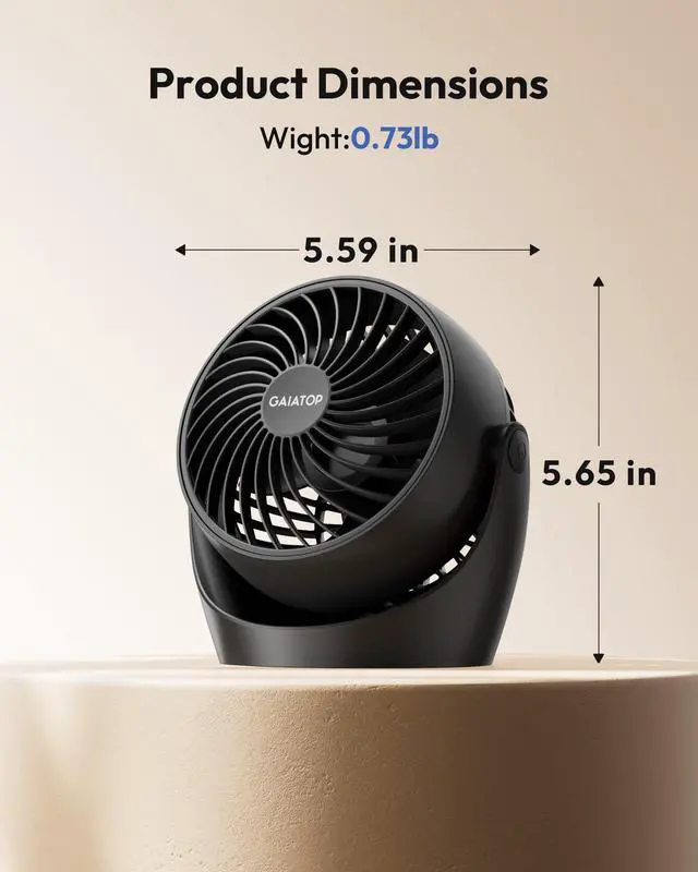 Alt view image 7 of 7 - Desk Fan, 5-Inch Portable Electric Table Desktop Air Circulator Fan | Powerful with 3 Speed 360° Adjustable Tilt Compact Design For Cooling Home Room Bedroom Bathroom Kitchen Office
