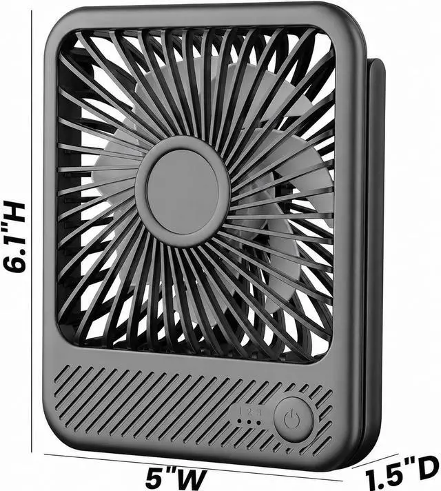 Alt view image 7 of 7 - USB Desk Fan, Strong Wind Ultra Quiet Small Mini Fan | 180° Tilt Folding & 3 Speeds Adjustable, USB-C Corded Powered Personal Fan for Office Desktop Bedroom, Black, NO BATTERY