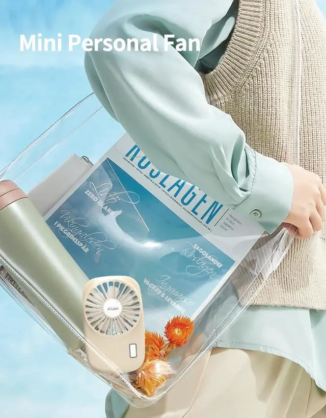 Alt view image 3 of 7 - Portable Handheld Mini Fan Powerful Small Personal Rechargeable Fan | Speed Adjustable, Lightweight, Rechargeable Battery Powered Eyelash Fan for Kids Girls Boys Woman Man Home Outdoor Travel