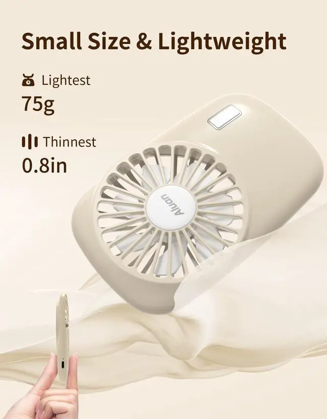 Alt view image 5 of 7 - Portable Handheld Mini Fan Powerful Small Personal Rechargeable Fan | Speed Adjustable, Lightweight, Rechargeable Battery Powered Eyelash Fan for Kids Girls Boys Woman Man Home Outdoor Travel