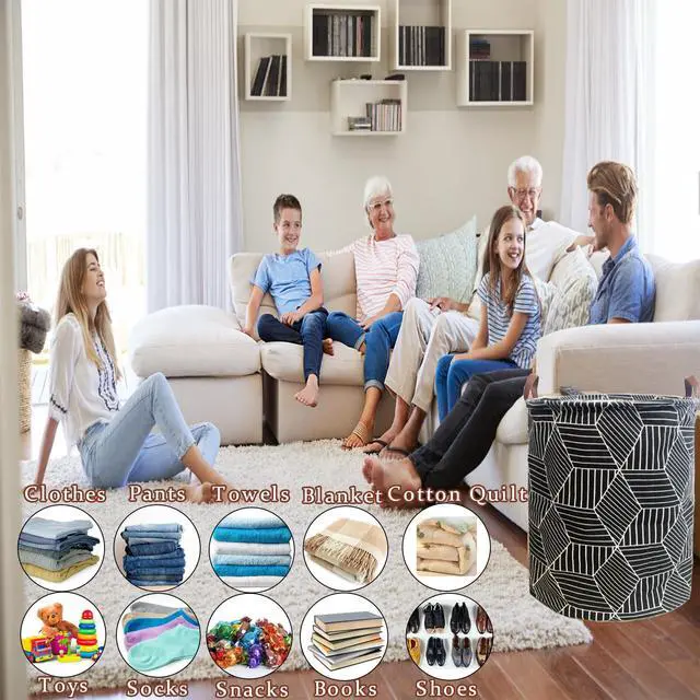 Alt view image 5 of 7 - Waterproof Laundry Hamper Collapsible Laundry Basket Leather Handle Laundry Bag Large Clothes Storage Toy Organization for Bathroom Bedroom Laundryroom College Dorms (92-Satisfied laundry hampers)