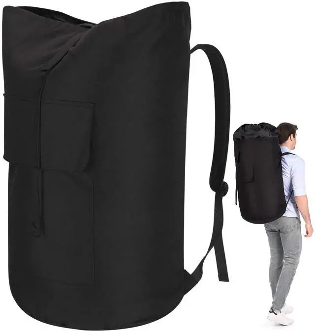 Main image of Backpack Laundry Bag, 115L Heavy Duty Extra Large College Laundry Backpack, Dirty Clothes Bag with Shoulder Straps, Laundry Hamper Bag with Drawstring Closure for College Dorm, Apartment Black