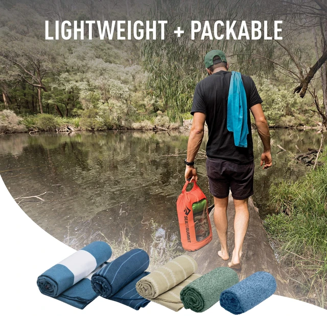 Alt view image 5 of 7 - Drylite Towel, Lightweight Towel, Medium, Sage Green | Lightweight, packable DRY+ microfiber towel with an ultra-suede finish suits bath, kitchen, and beach use anywhere