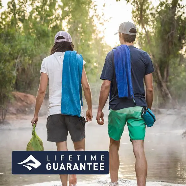 Alt view image 7 of 7 - Pocket Towel, Large, Baltic Blue | Lightweight, packable microfiber towel fits in a jacket pocket for camping, backpacking, travel, and trips to the gym