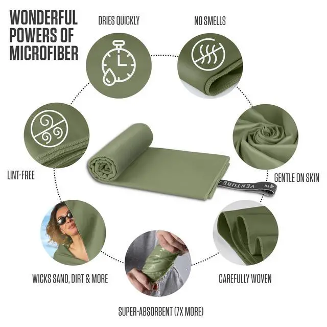 Alt view image 6 of 7 - 4-Pack Quick Dry Microfiber Towels - Multicolor Medium | Absorbs 7x more than cotton. Fast-drying, odor-resistant microfiber. Lightweight, compact & easy to pack for any trip.