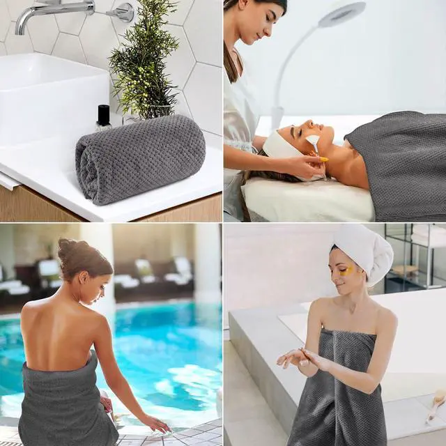 Alt view image 7 of 7 - 4PK Bath Towel Set, 30x60 in, Absorbent Large Towels for Bathroom | Ultra Soft, Lightweight, Quick Dry Towels for Pool, Beach, Swim, Yoga, SPA, Grey