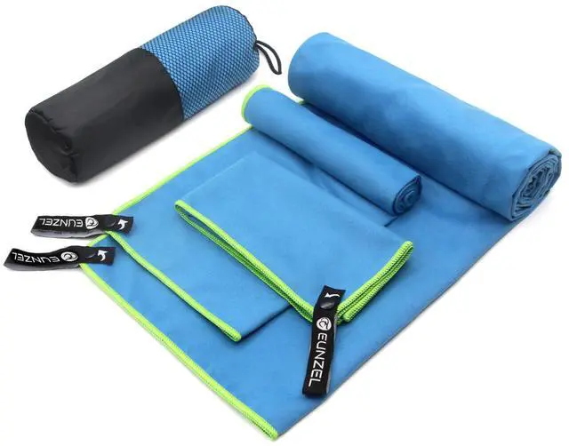 Main image of Quick Dry Camping Towel, Microfiber Travel Towel 3 Size at 1 Pack,Fast Drying Towel Set for Camping, Beach, Gym, Sports, Yoga & Swimming Pool, Blue