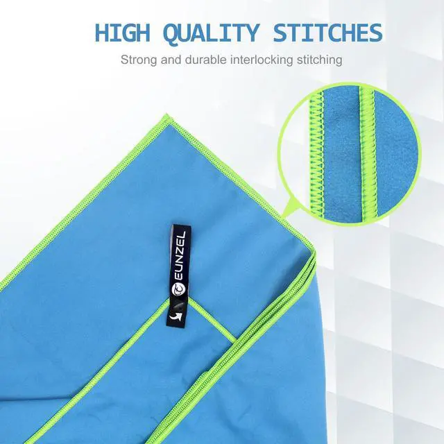 Alt view image 3 of 7 - Quick Dry Camping Towel, Microfiber Travel Towel 3 Size at 1 Pack,Fast Drying Towel Set for Camping, Beach, Gym, Sports, Yoga & Swimming Pool, Blue