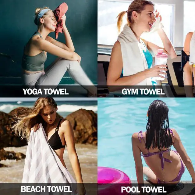 Alt view image 7 of 7 - Quick Dry Camping Towel, Microfiber Travel Towel 3 Size at 1 Pack,Fast Drying Towel Set for Camping, Beach, Gym, Sports, Yoga & Swimming Pool, Blue