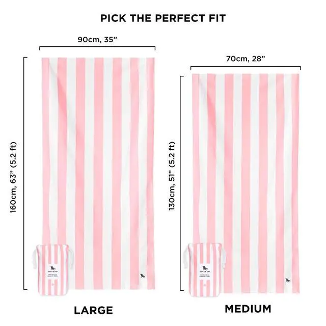 Alt view image 3 of 6 - Quick Dry Beach Towel - Cabana - Malibu Pink, Medium | Sand-Resistant, Includes Travel Bag, Lightweight & Compact, 100% Recycled DryQ Fabric, Medium (130x70cm, 51x27")