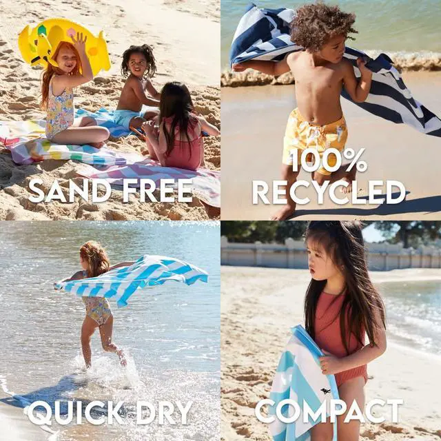 Alt view image 4 of 6 - Quick Dry Beach Towel - Cabana - Malibu Pink, Medium | Sand-Resistant, Includes Travel Bag, Lightweight & Compact, 100% Recycled DryQ Fabric, Medium (130x70cm, 51x27")