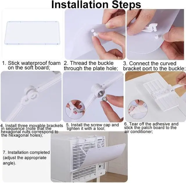 Alt view image 2 of 4 - Window Air Conditioners Windshield Universal,Adjustable Angle Air Conditioner Air Deflector,Prevent Direct Blowing of Heat and Cold Air for Vents, Sidewall and Window ac Unit