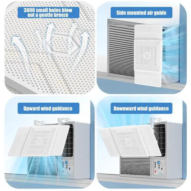 Alt view image 3 of 7 - Window Air Conditioners Deflector Universal - Room Air Conditioner Window Baffle Adjustable Wind Direction - Prevent Direct Blowing of Cold Air -Ac Air Vent Deflector Easy to Install (1)