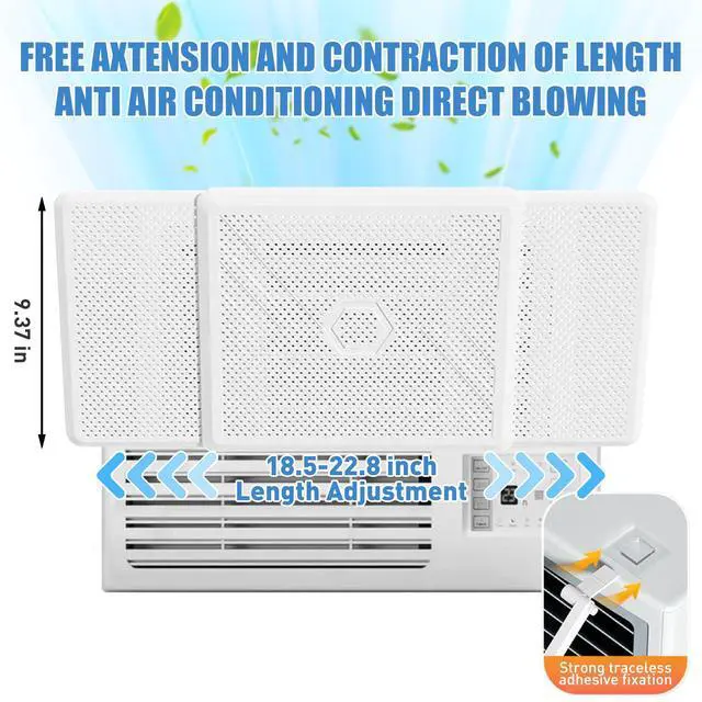 Alt view image 4 of 7 - Window Air Conditioners Deflector Universal - Room Air Conditioner Window Baffle Adjustable Wind Direction - Prevent Direct Blowing of Cold Air -Ac Air Vent Deflector Easy to Install (1)