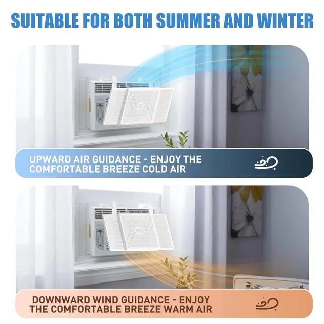 Alt view image 7 of 7 - Window Air Conditioners Deflector Universal - Room Air Conditioner Window Baffle Adjustable Wind Direction - Prevent Direct Blowing of Cold Air -Ac Air Vent Deflector Easy to Install (1)