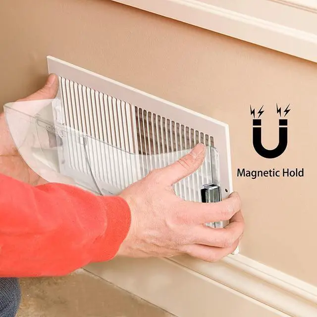 Alt view image 4 of 5 - Unbreakable Air Vent Deflector 8"-12" Adjustable Magnetic Vent Cover | Clear Heat/AC Deflector for Floor Vents, Sidewall, and Ceiling Registers with Energy-Saving Design,Adjustable Airflow Control