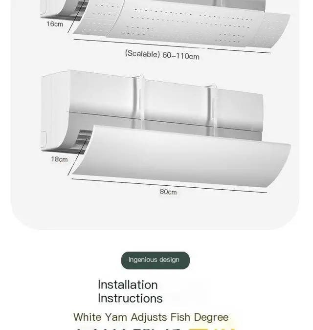 Alt view image 2 of 7 - 3 In 1 Adjustable Air Conditioner Deflector,Universal Retractable Anti Direct Blowing Retractable Air Conditioner Shiel,Anti Blast Baffle Wind Direction Telescopic Registers