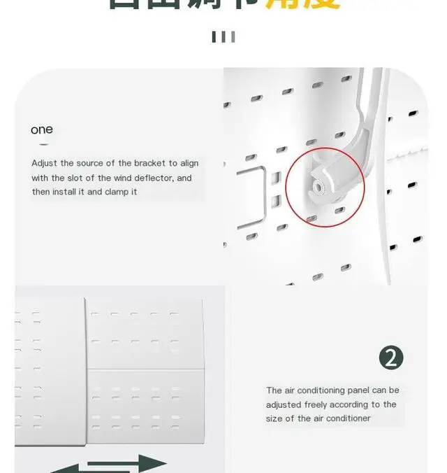 Alt view image 4 of 7 - 3 In 1 Adjustable Air Conditioner Deflector,Universal Retractable Anti Direct Blowing Retractable Air Conditioner Shiel,Anti Blast Baffle Wind Direction Telescopic Registers