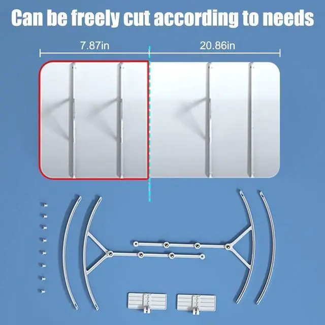 Alt view image 3 of 6 - Air Conditioner Deflector for Window Units, Universal Adjustable Air Conditioning Deflector Anti-Wind Baffles Anti Direct Blowing Windshield Wind Guide, 20.83"x10.61" Freely Cut, White