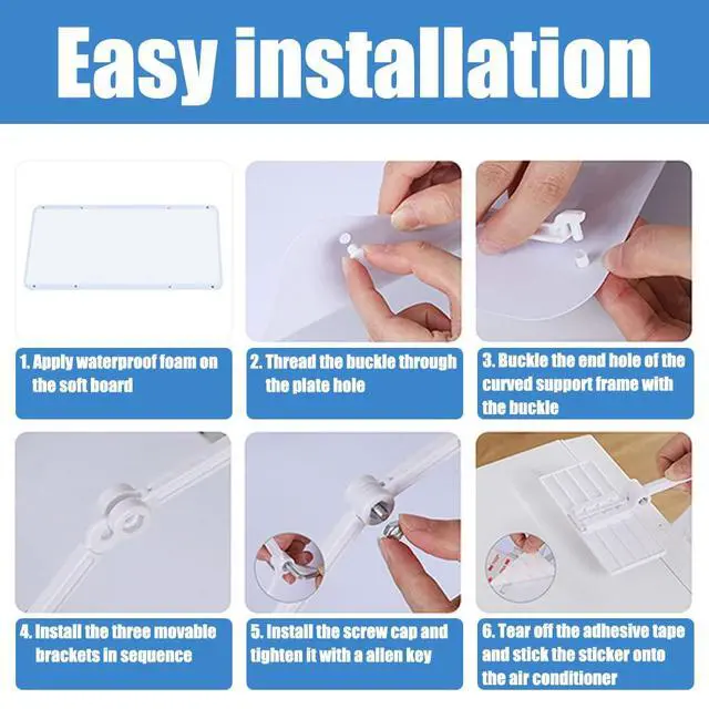 Alt view image 4 of 6 - Air Conditioner Deflector for Window Units, Universal Adjustable Air Conditioning Deflector Anti-Wind Baffles Anti Direct Blowing Windshield Wind Guide, 20.83"x10.61" Freely Cut, White