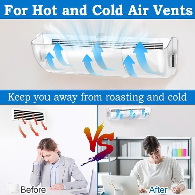 Alt view image 4 of 6 - Heating & Air Vent Deflector for Vents, Sidewall, Ceiling, Floor Registers - Adjust Between 9"-14", Magnetic Vent Covers for Air Conditioning, Heat, AC, Floor, Under Furniture (4 Pack Clear)