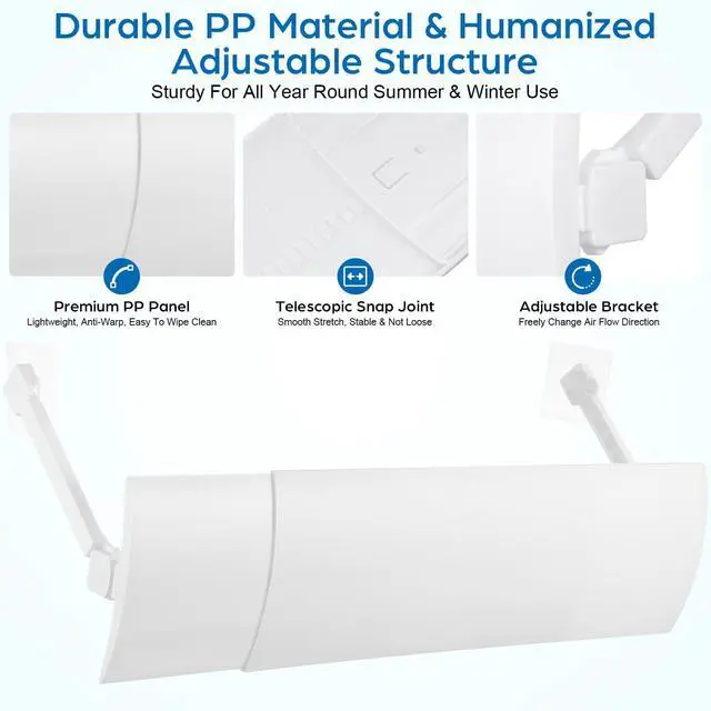 Alt view image 4 of 7 - 41 Inch Adjustable Air Conditioner Deflector for Mini Split and Window Units Retractable Windshield with Anti-Direct Air Blow Design Easy Installation for Home and Office Cooling