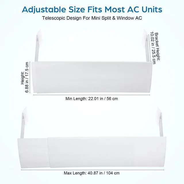 Alt view image 3 of 7 - 41 Inch Adjustable Air Conditioner Deflector for Mini Split and Window Units Retractable Windshield with Anti-Direct Air Blow Design Easy Installation for Home and Office Cooling
