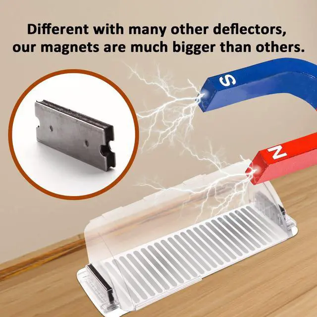Alt view image 3 of 7 - 4 Pack Transparent Adjustable Air Deflector for Vents, Sidewalls and Ceiling Registers, 8.5" to 15" | 8.5"15" Adjustable,Magnetic Installation,Fits Floor,Wall & Ceiling