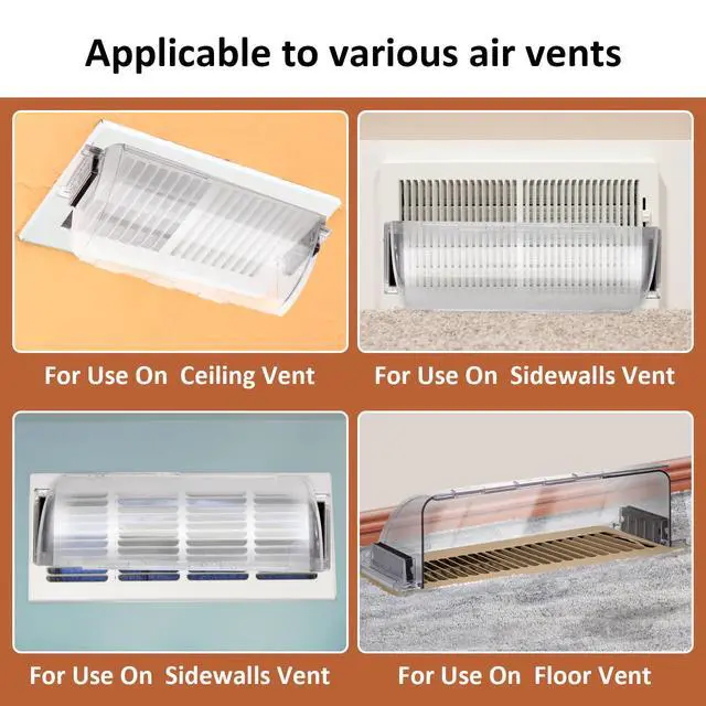 Alt view image 4 of 7 - 4 Pack Transparent Adjustable Air Deflector for Vents, Sidewalls and Ceiling Registers, 8.5" to 15" | 8.5"15" Adjustable,Magnetic Installation,Fits Floor,Wall & Ceiling