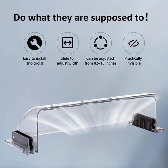 Alt view image 5 of 7 - 4 Pack Transparent Adjustable Air Deflector for Vents, Sidewalls and Ceiling Registers, 8.5" to 15" | 8.5"15" Adjustable,Magnetic Installation,Fits Floor,Wall & Ceiling