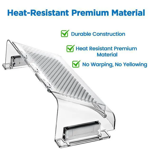 Alt view image 5 of 7 - Air Vent Deflectors 2 Pack, Magnetic Adjustable Cover 9-15 in | Clear wave-pattern polycarbonate directs heat/A/C airflow; fits metal floor/wall/ceiling registers, HVAC grilles, home vents