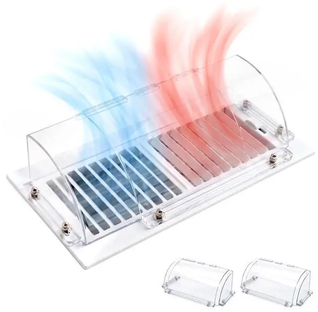 Main image of 2 Pack Heat & Air Magnetic Vent Deflector, Plastic Vent Redirector | 6 Powerful Magnets on 3 Sides, Adjustable 8" to 15", for AC, Floor Registers, Ceiling and Side Wall Vents, Clear