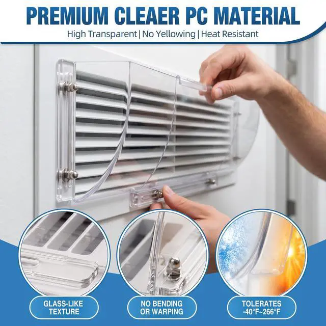 Alt view image 4 of 6 - 2 Pack Heat & Air Magnetic Vent Deflector, Plastic Vent Redirector | 6 Powerful Magnets on 3 Sides, Adjustable 8" to 15", for AC, Floor Registers, Ceiling and Side Wall Vents, Clear